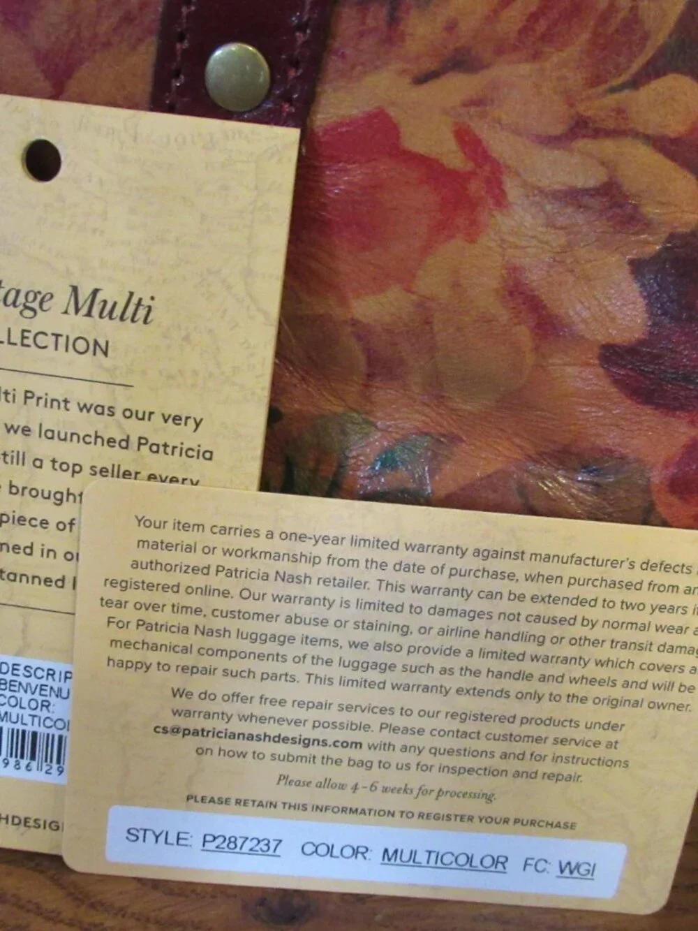 Patricia Nash Large Leather Benvenuto Tote Multi Color Floral Valerie Clutch Set
